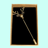 Bassin and Brown Stag Vintage Bronze Jacket Lapel Pin