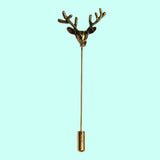 Bassin and Brown Stag Vintage Bronze Jacket Lapel Pin