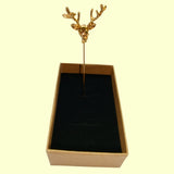 Bassin and Brown Stag Vintage Gold Jacket Lapel Pin