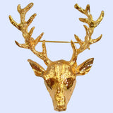 Bassin and Brown Stag Gold Brooch Lapel Pin