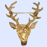 Bassin and Brown Stag Gold Brooch Lapel Pin