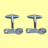 Bassin and Brown Wrench Tool Cufflink - Silver