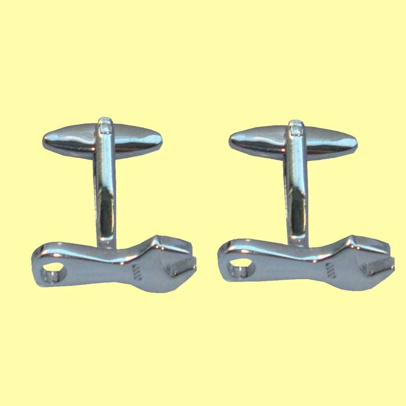 Bassin and Brown Wrench Tool Cufflink - Silver