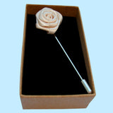 Bassin and Brown Rose Jacket Lapel Pin - White