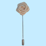 Bassin and Brown Rose Jacket Lapel Pin - White