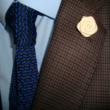 Bassin and Brown Rose Jacket Lapel Pin - White