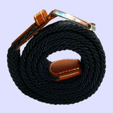 Bassin and Brown Plain Navy Woven Belt