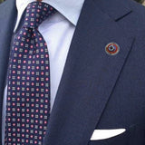 Bassin and Brown Astronomical Clock Lapel Pin  - Wine and Blue