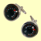 Bassin and Brown Thermometer Gauge Cufflinks - Black and Silver