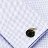 Bassin and Brown Thermometer Gauge Cufflinks - Black and Silver