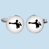 Bassin and Brown - Boxer Cufflinks - White and Black