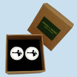 Bassin and Brown - Boxer Cufflinks - White and Black