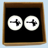 Bassin and Brown - Boxer Cufflinks - White and Black