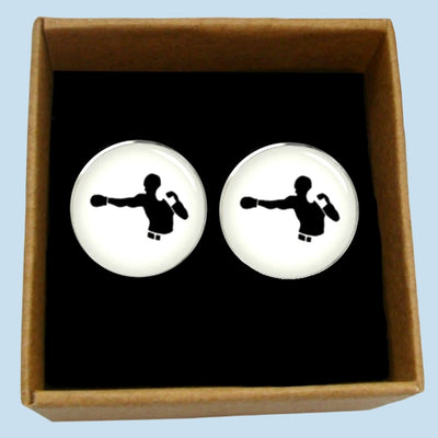 Bassin and Brown - Boxer Cufflinks - White and Black