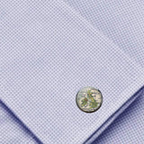 Bassin and Brown British Isles Vintage Map Cufflinks - Green, Yellow and White