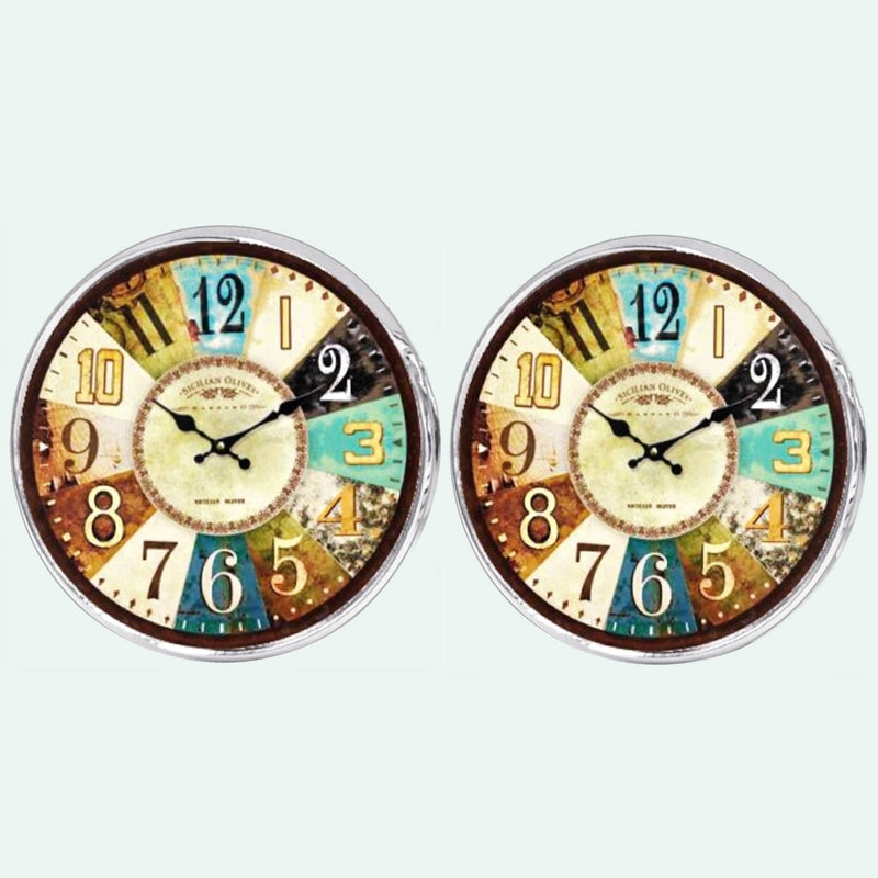 Bassin and Brown Clock Face Cufflinks - Beige, Brown and Blue