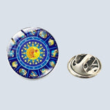 Bassin and Brown Constellation Symbols Lapel Pin - Blue and Yellow