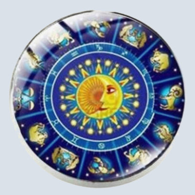 Bassin and Brown Constellation Symbols Lapel Pin - Blue and Yellow