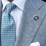 Bassin and Brown Constellation Symbols Lapel Pin - Blue and Yellow