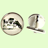 Bassin And Brown -Cow Cufflinks - White and Black