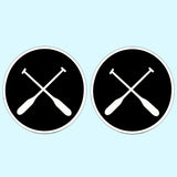 Bassin and Brown Crossed Oars Cufflinks - Black And White