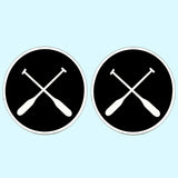 Bassin and Brown Crossed Oars Cufflinks - Black And White
