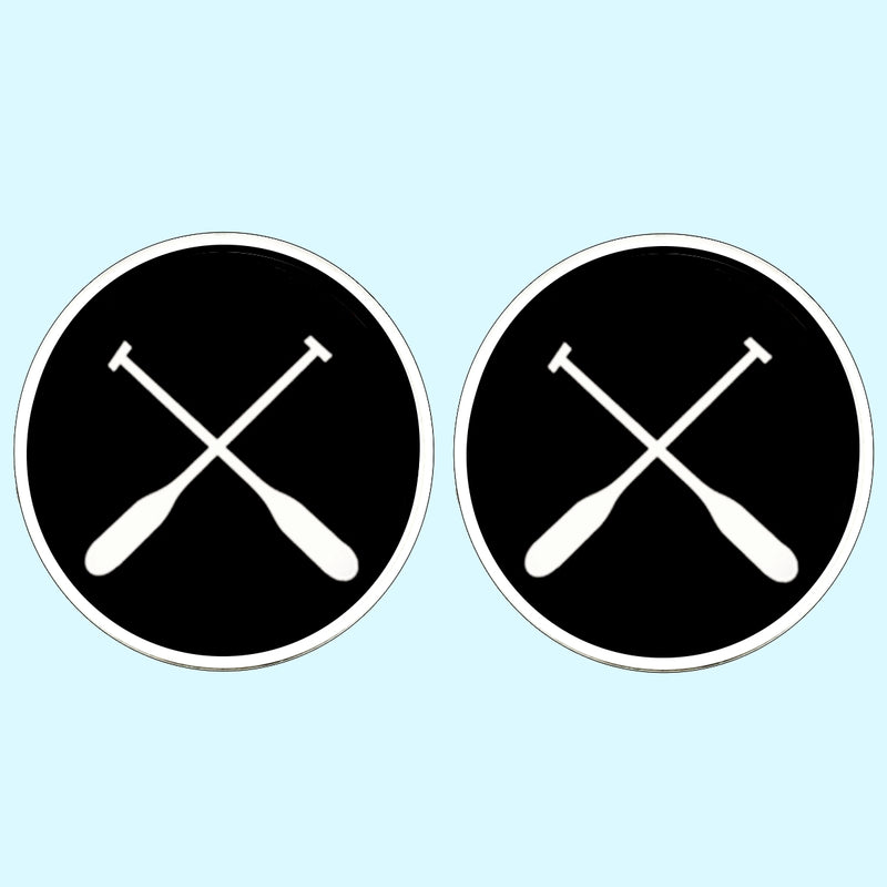 Bassin and Brown Crossed Oars Cufflinks - Black And White