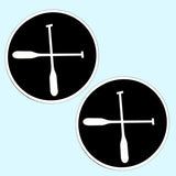 Bassin and Brown Crossed Oars Cufflinks - Black And White