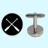 Bassin and Brown Crossed Oars Cufflinks - Black And White