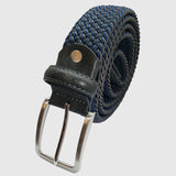 Bassin and Brown Chevron Striped Elasticated Woven Belt - Grey and Blue