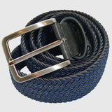 Bassin and Brown Chevron Striped Elasticated Woven Belt - Grey and Blue