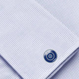 Bassin and Brown Concentric Circles Cufflinks - Blue and White