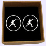 Bassin and Brown Fencing Cufflinks - Black And White