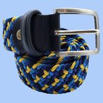 Bassin And Brown Danes Four Colour Woven Belt - Navy, Royal Blue, French Blue and Yellow