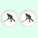 Bassin and Brown Hockey Player Cufflinks - White and Black
