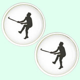 Bassin and Brown Hockey Player Cufflinks - White and Black