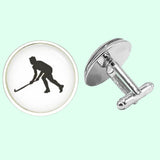 Bassin and Brown Hockey Player Cufflinks - White and Black