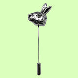Bassin And Brown Antique Silver Hare Jacket Lapel Pin