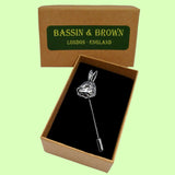 Bassin And Brown Antique Silver Hare Jacket Lapel Pin