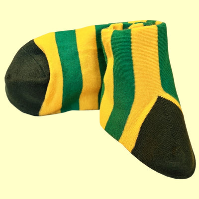 Bassin And Brown Hooped Stripe Socks - Green, Yellow and Khaki