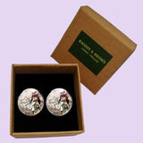 Bassin and Brown Knights Templar Cufflinks - Grey, Blue and Red