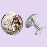 Bassin and Brown Knights Templar Cufflinks - Grey, Blue and Red