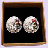 Bassin and Brown Knights Templar Cufflinks - Grey, Blue and Red