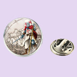 Bassin and Brown Knights Templar Lapel Pin - Grey, Blue and Red