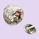 Bassin and Brown Knights Templar Lapel Pin - Grey, Blue and Red