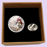 Bassin and Brown Knights Templar Lapel Pin - Grey, Blue and Red