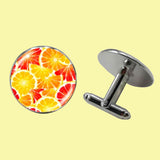 Bassin and Brown Oranges Cufflinks - Orange and Red