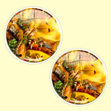 Bassin and Brown Leopard Family Cufflinks - Yellow and Green