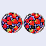 Bassin and Brown Mixed Berries Cufflinks - Red and Blue