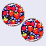 Bassin and Brown Mixed Berries Cufflinks - Red and Blue